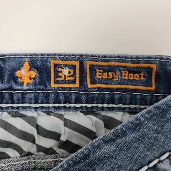 Rock Revival Jordyn Easy Boot Western Denim Blue Jeans Sz 32 x 27.5 (Hemmed) - Picture 12 of 16